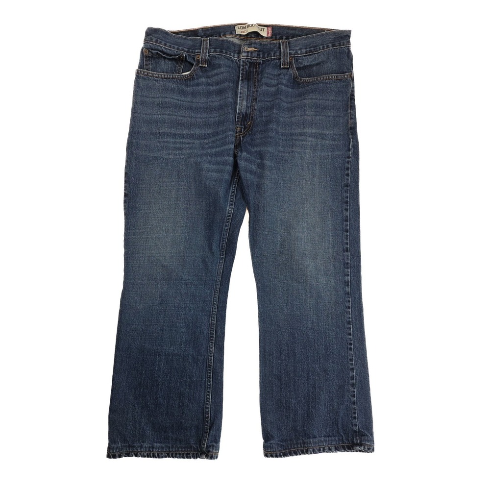 Levi's 527 Slim Bootcut Fit Dark Wash Distressed Denim Jeans Men's Size 38x30